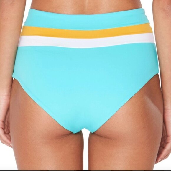 L*Space NWT $99 XS Portia Stripe Reversible Bikini Bottom Aruba Blue - Picture 3 of 3